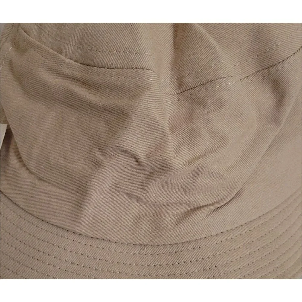 NWOT Womens Wide Brim Bucket Sun Hat Khaki Brown Canvas Packable Travel Beach